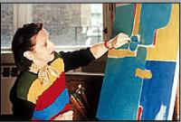 Portrait of Françoise Gilot: The Artist in her New York Studio, 2000<BR>Photo by Bruno Mouron